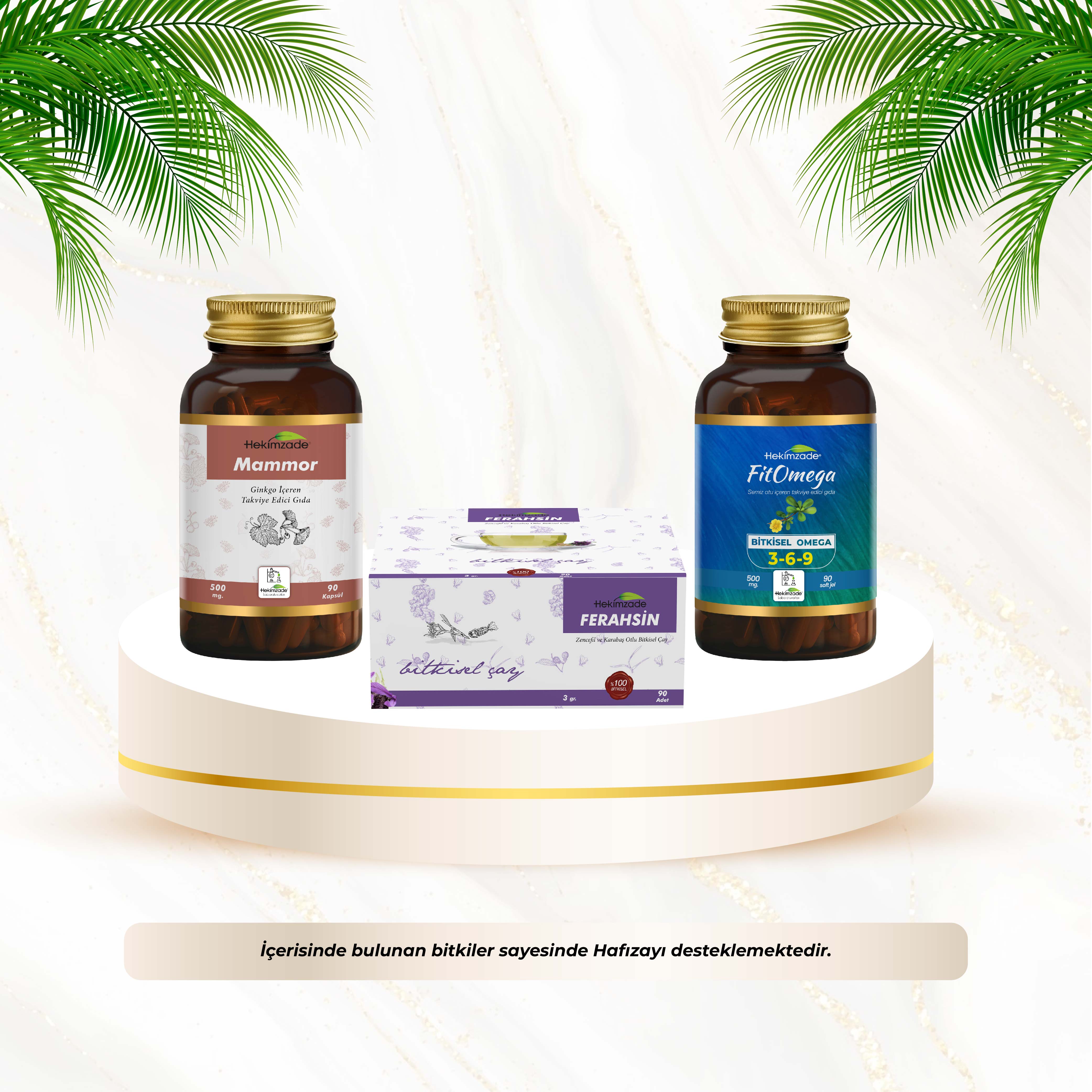 Hafıza Seti - FERAHSİN PAKET ÇAY & MAMMOR 90 KAPSÜL & Fit Omega SOFTJELL KAPSÜL