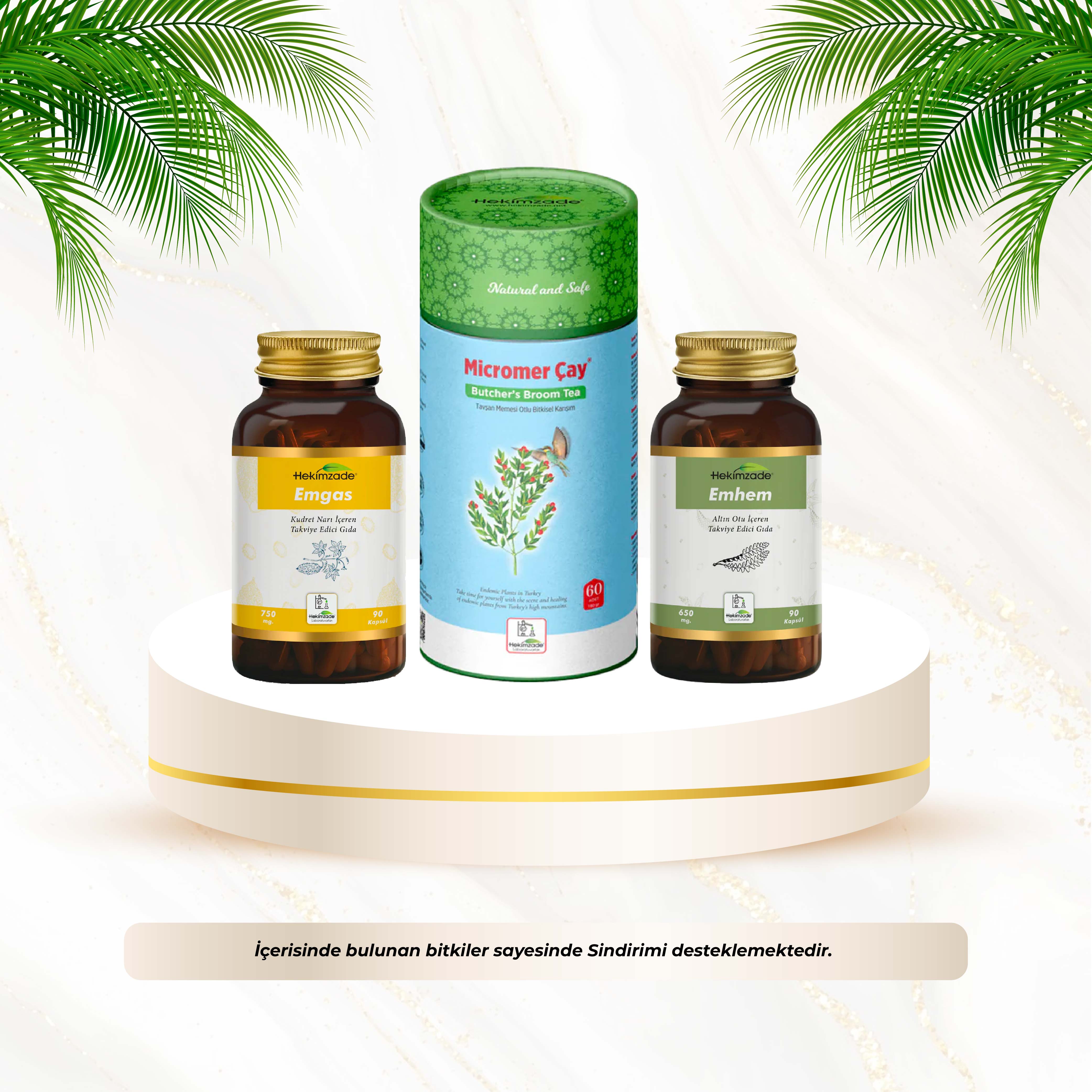 Sindirim Seti - EMHEM 90 KAPSÜL & EMGAS 90 KAPSÜL & Micromer Paket Çay