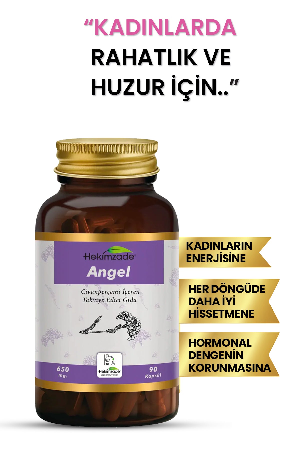 ANGEL 90 CAPSULES 650mg - Food Supplement Containing Yarrow