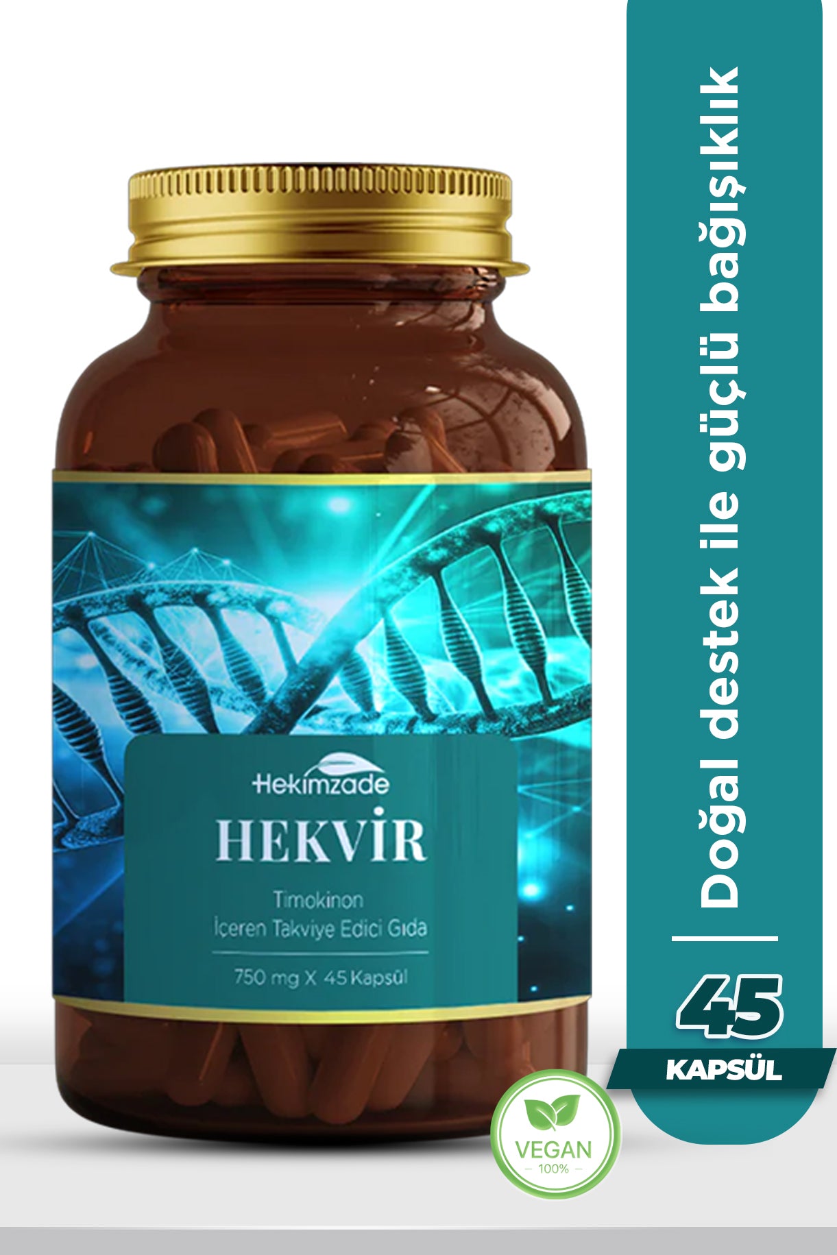 Hekvir 45 Kapsül 750mg - Timokinon İçeren Bağışıklılığı Destekleyen Takviye Edici Gıda