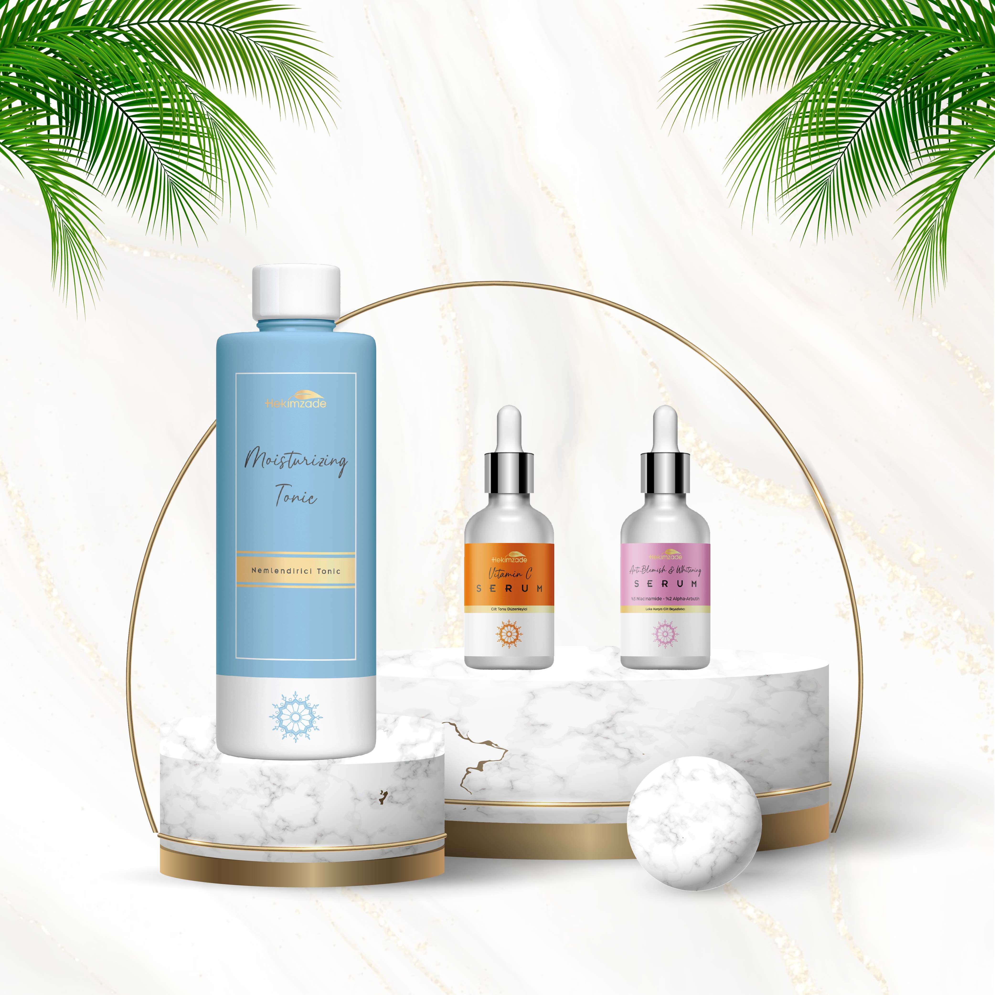Leke Karşıtı Set - Nemlendirici Tonik & Vitamin C & Leke Karşıtı Serum