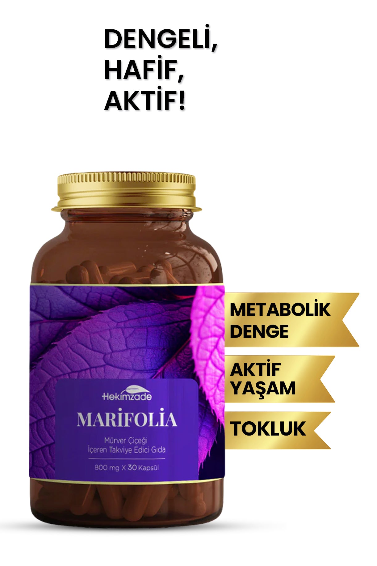 Marifolia 6 / 30 Capsules 800mg - Food Supplement with Elderberry