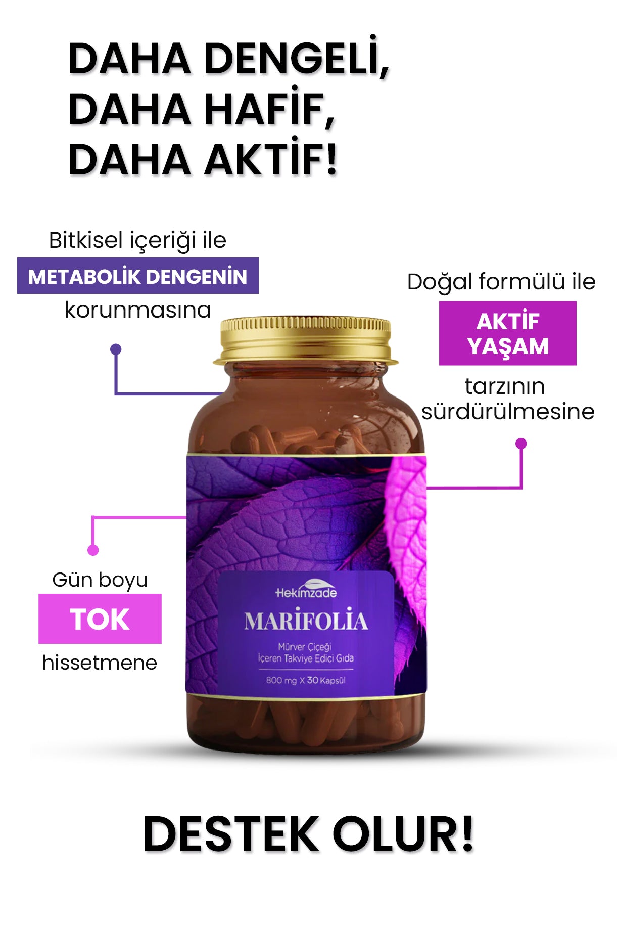 Marifolia 6 / 30 Capsules 800mg - Food Supplement with Elderberry