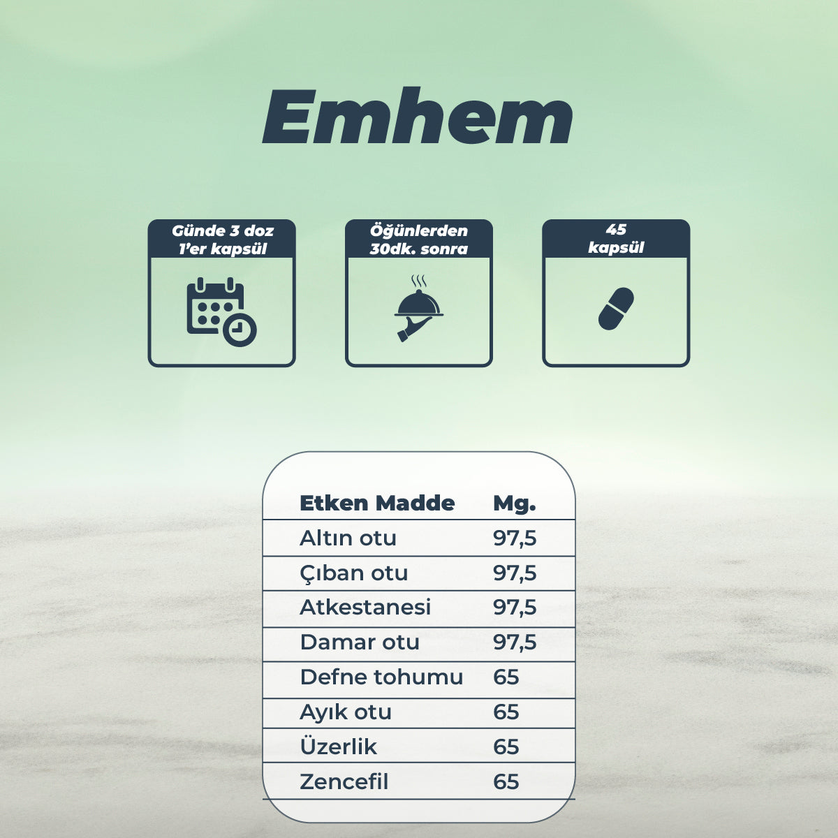 EMHEM 90 KAPSÜL 650mg - Altın Otu Içeren Takviye Edici Gıda
