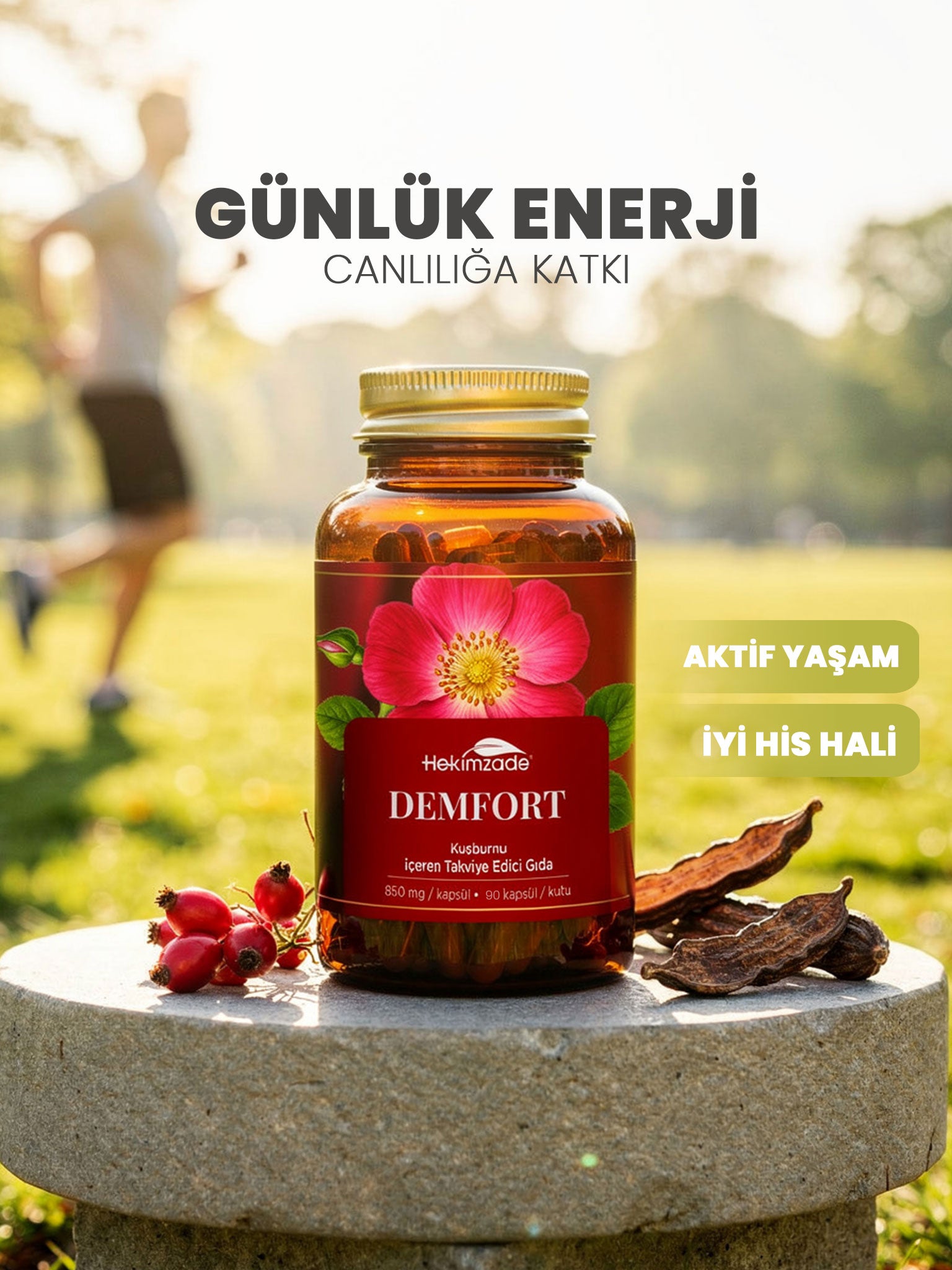 DEMFORT 90 KAPSÜL 850mg - Keçiboynuzu İçeren Takviye Edici Gıda