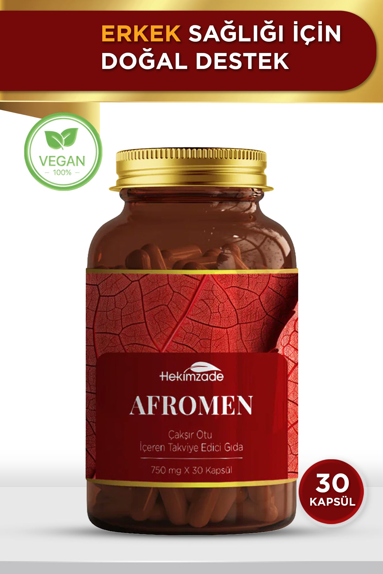 AFROMEN 30 KAPSÜL 750mg - Çakşır Otu İçeren Takviye Edici Gıda