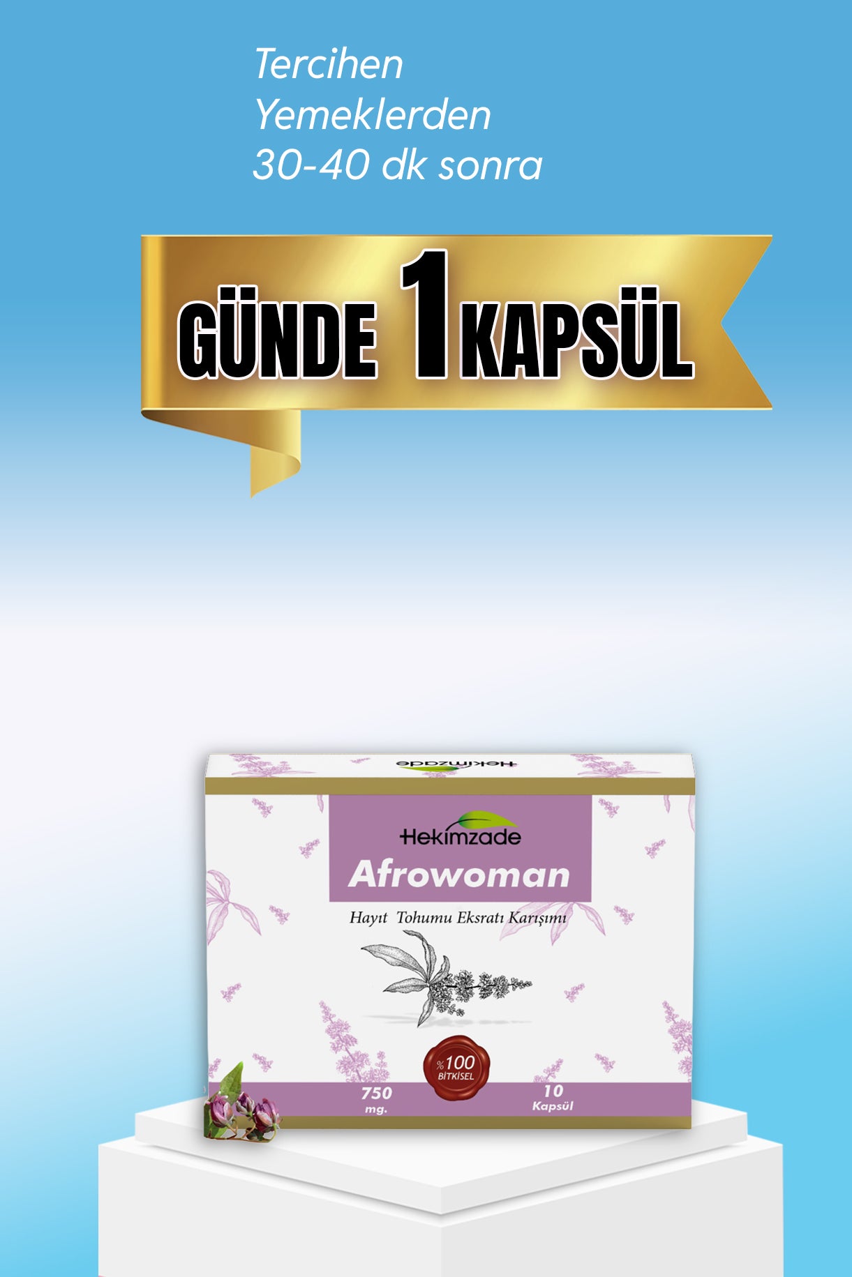 AFROWOMAN 10 CAPSULES 750mg - Chaste Seed Extract Mixture