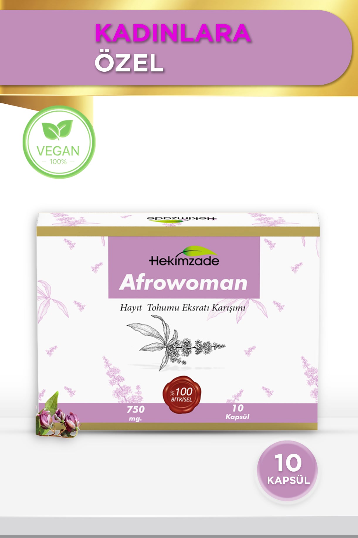 AFROWOMAN 10 KAPSÜL 750mg - Hayıt Tohumu Ekstratı Karışımı