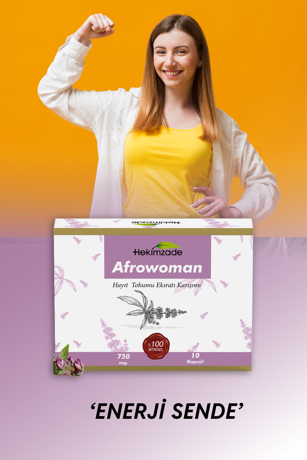 AFROWOMAN 10 CAPSULES 750mg - Chaste Seed Extract Mixture