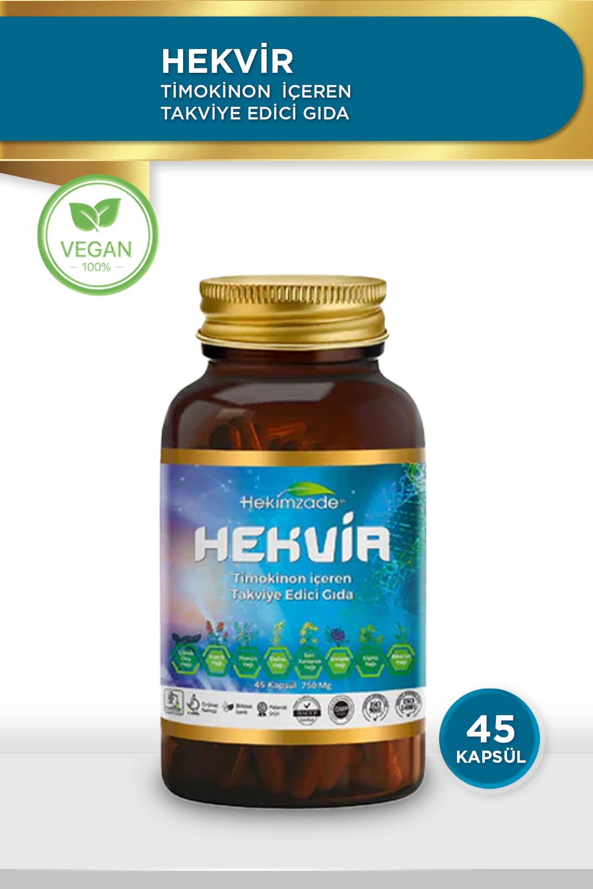 Bağışıklık Seti -  HEKVİR 45 KAPSÜL & NİGELLA Ç.O. 90 KAPSÜL SOFT JEL 750mg & ENFESS PAKET ÇAY