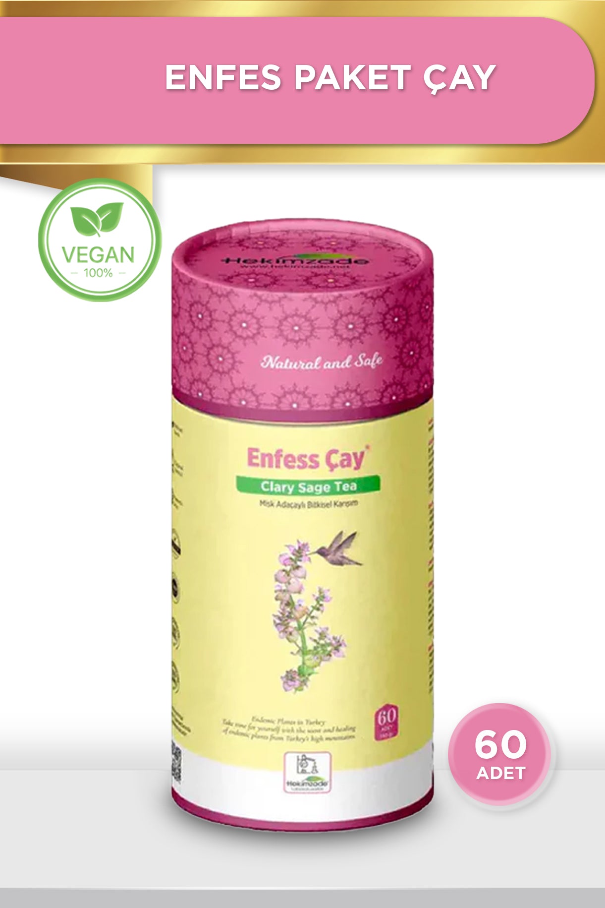 Doğal Yaşam Seti -  HEKVİR 45 KAPSÜL & NİGELLA Ç.O. 90 KAPSÜL SOFT JEL 750mg & ENFESS PAKET ÇAY