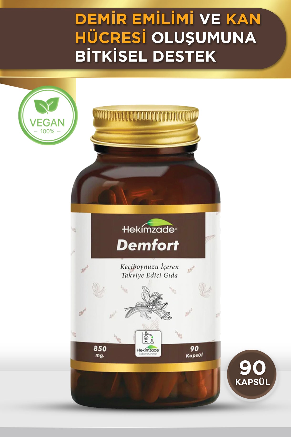 DEMFORT 90 KAPSÜL 850mg - Keçiboynuzu İçeren Takviye Edici Gıda
