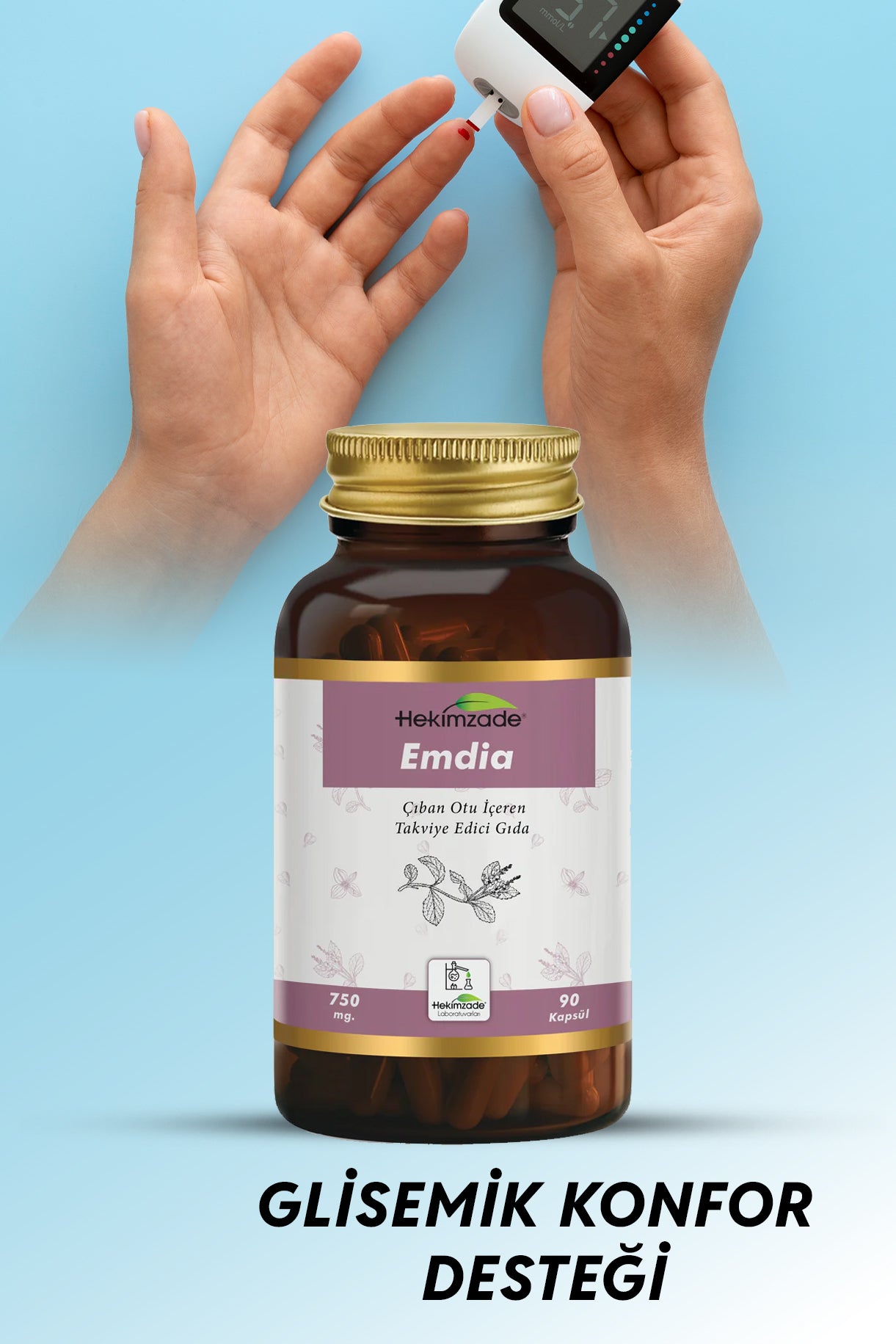 EMDİA 90 KAPSÜL 750mg - Çıban Otu İçeren Takviye Edici Gıda