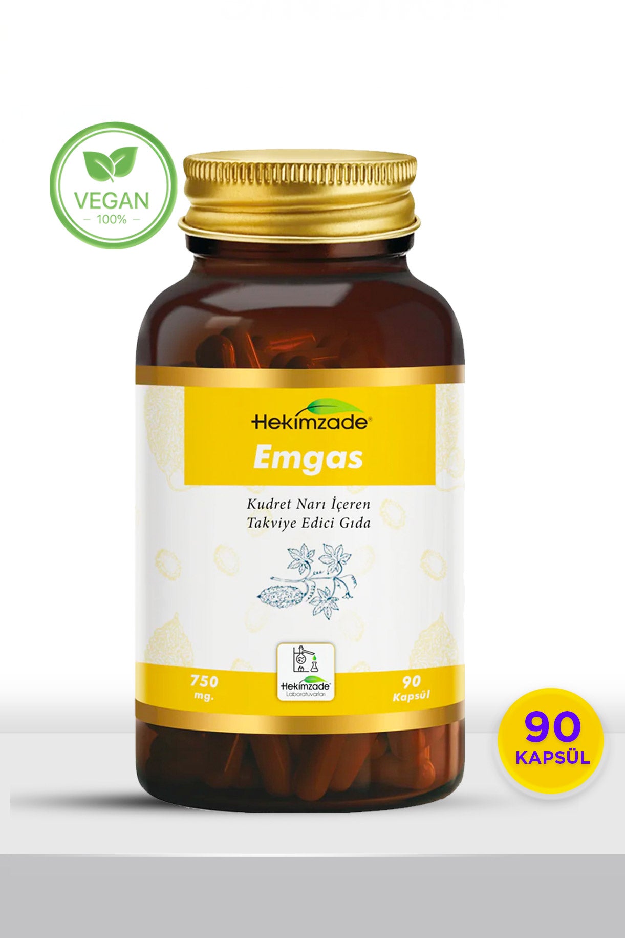 EMGAS 90 KAPSÜL 750mg - Kudret Narı İçeren Takviye Edici Gıda