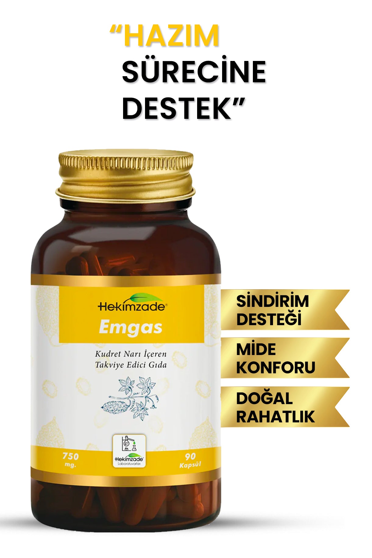 EMGAS 90 KAPSÜL 750mg - Kudret Narı İçeren Takviye Edici Gıda