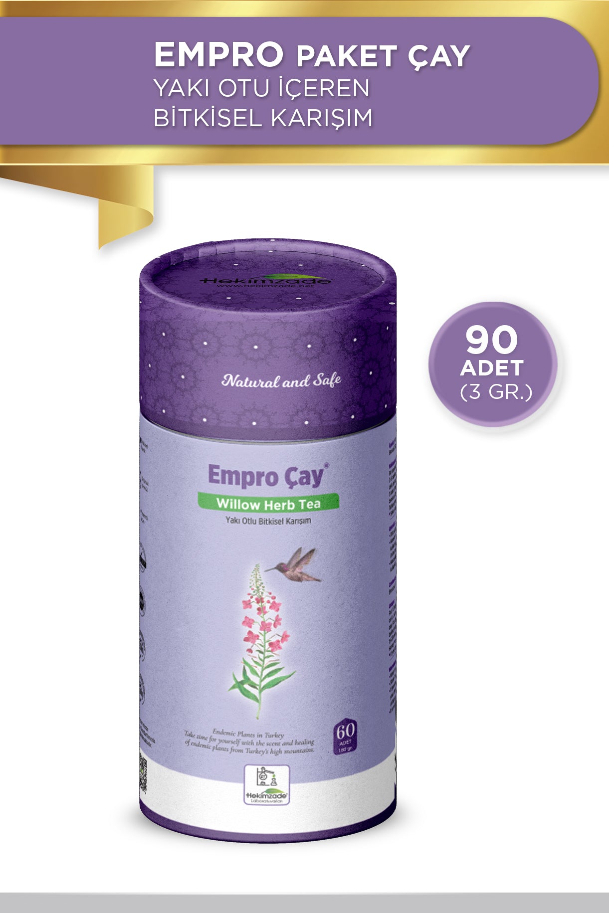 EMPRO PAKET ÇAY - Yakı Otu İçeren Bitkisel Karışım 90 Adet (3gr)