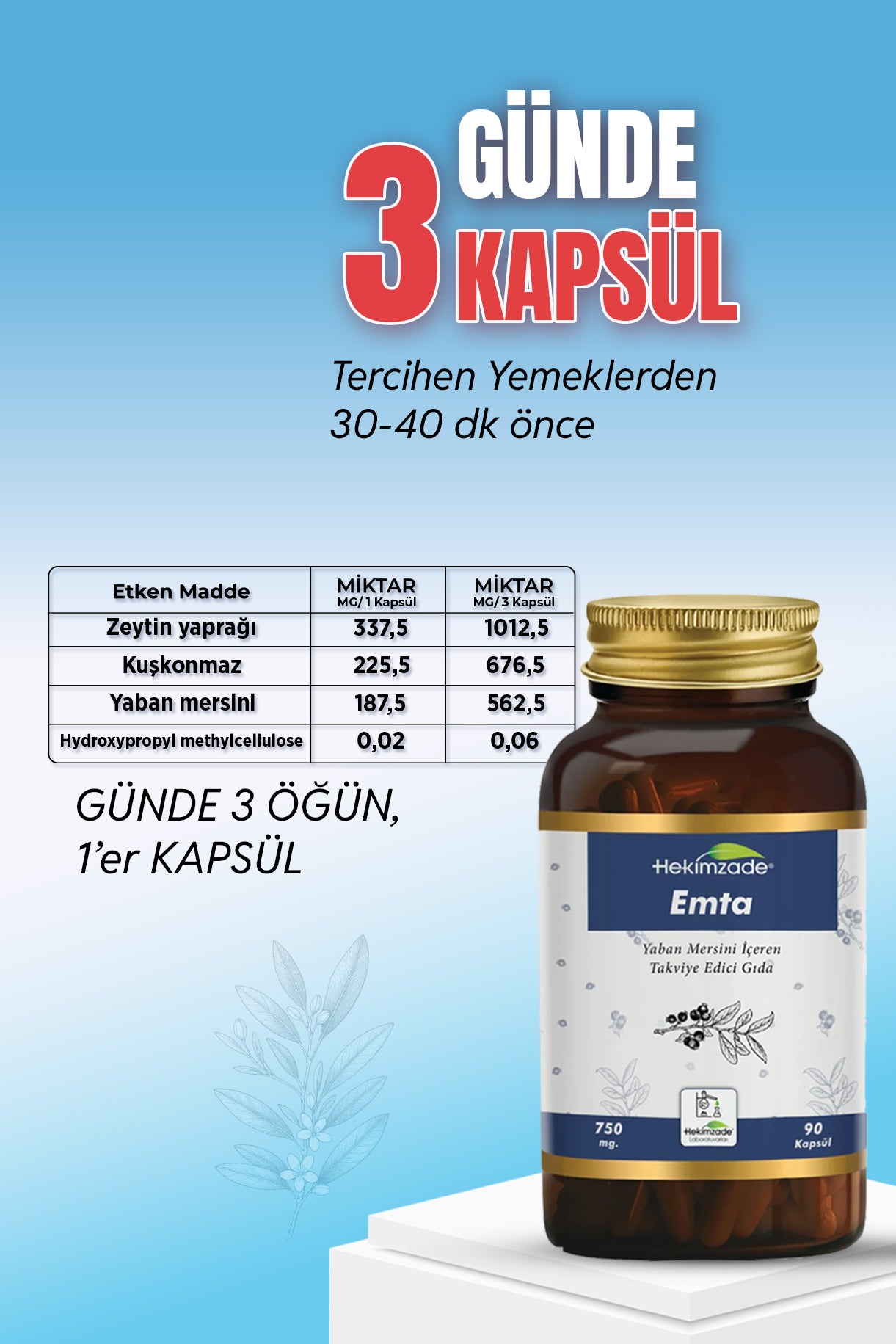 EMTA 90 KAPSÜL 750mg - مكمل غذائي  يحتوي على العنب البري