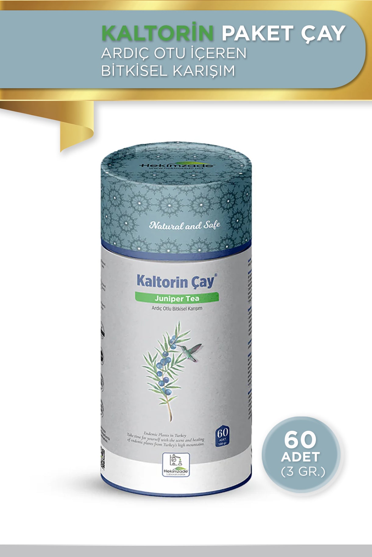 CALTORİN & KALTORİN PAKET ÇAY - شاي اعشاب يحتوي على عشبة العرعر.60 قطعة (3 جم)