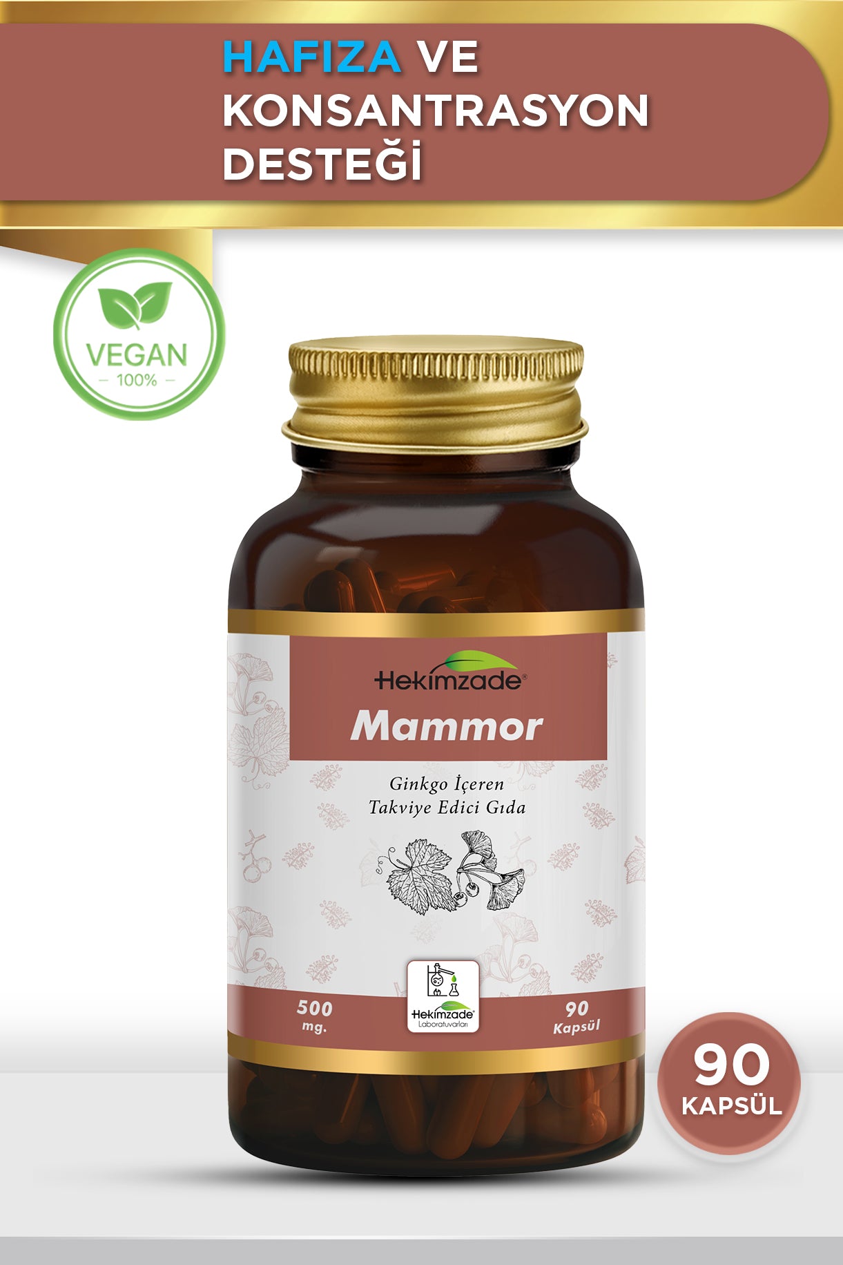 MAMMOR 90 KAPSÜL 500mg - Ginkgo İçeren Takviye Edici Gıda