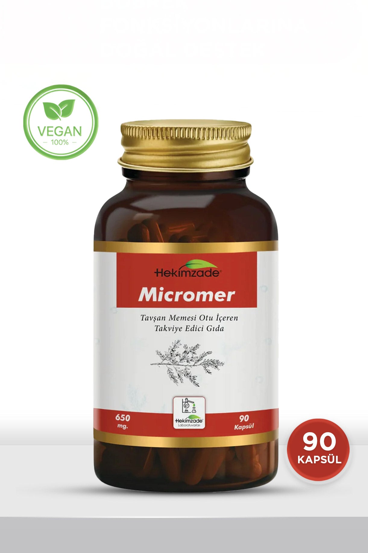 MİCROMER 90 KAPSÜL 650mg - Tavşan Memesi Otu İçeren Takviye Edici Gıda
