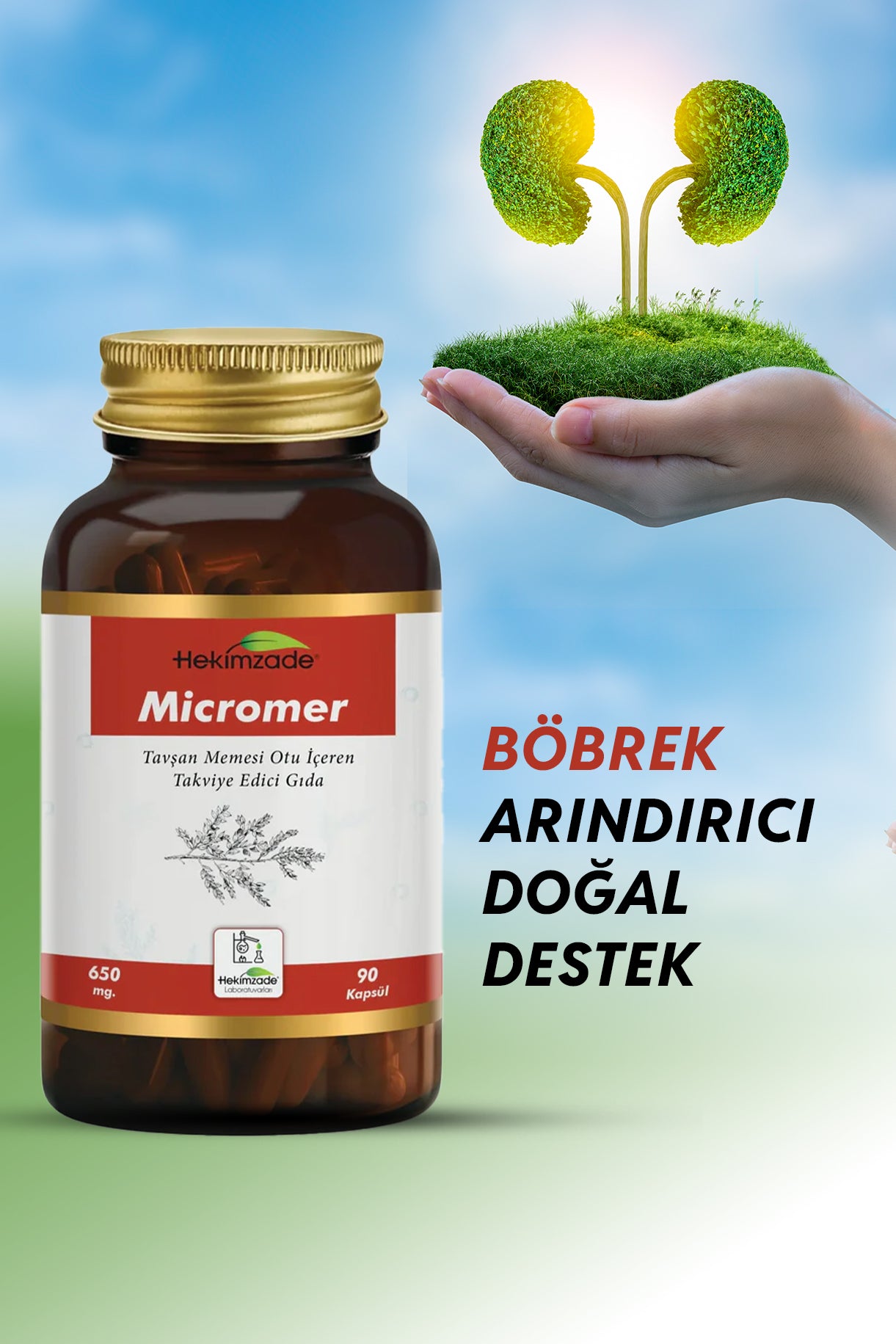MİCROMER 90 KAPSÜL 650mg - Tavşan Memesi Otu İçeren Takviye Edici Gıda