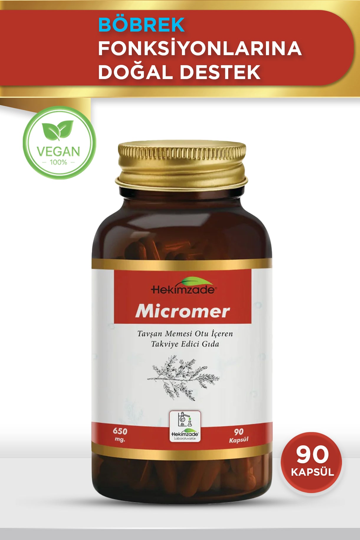 MİCROMER 90 KAPSÜL 650mg - Tavşan Memesi Otu İçeren Takviye Edici Gıda