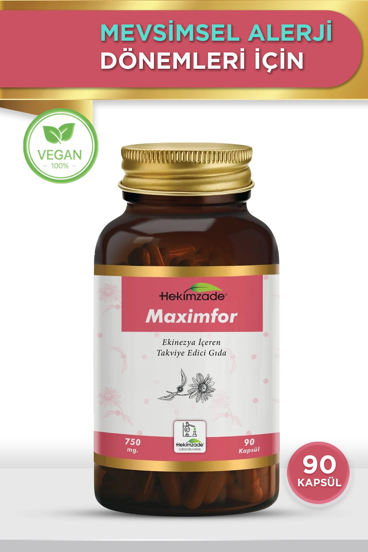Maximfor 90 Kapsül 750mg - مكمل غذائي يحتوي على زهرة  الإكيناسيا