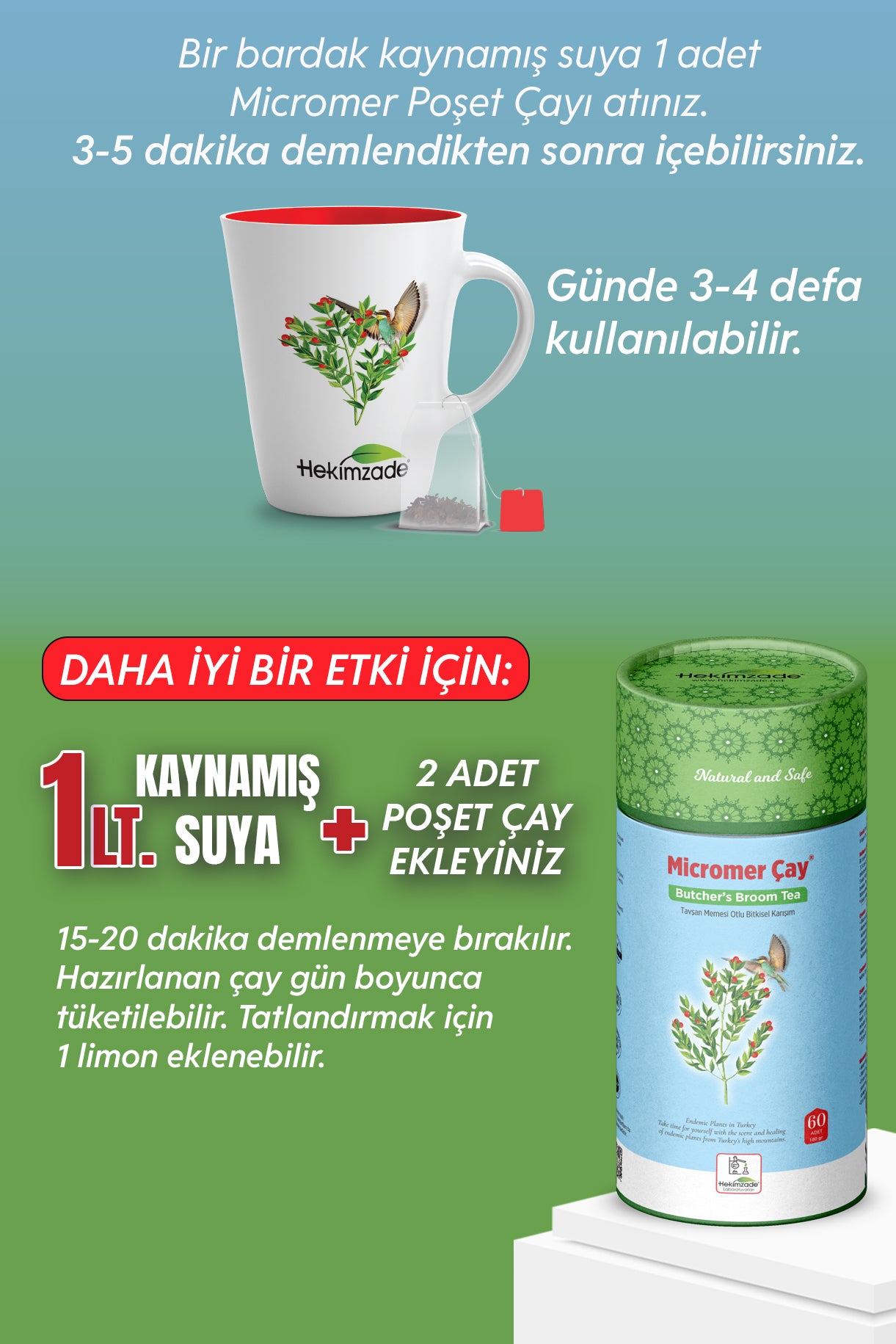 MICROMER PACKAGE TEA - Rabbit Breast Herbal Mixture 60 Pieces (3gr)