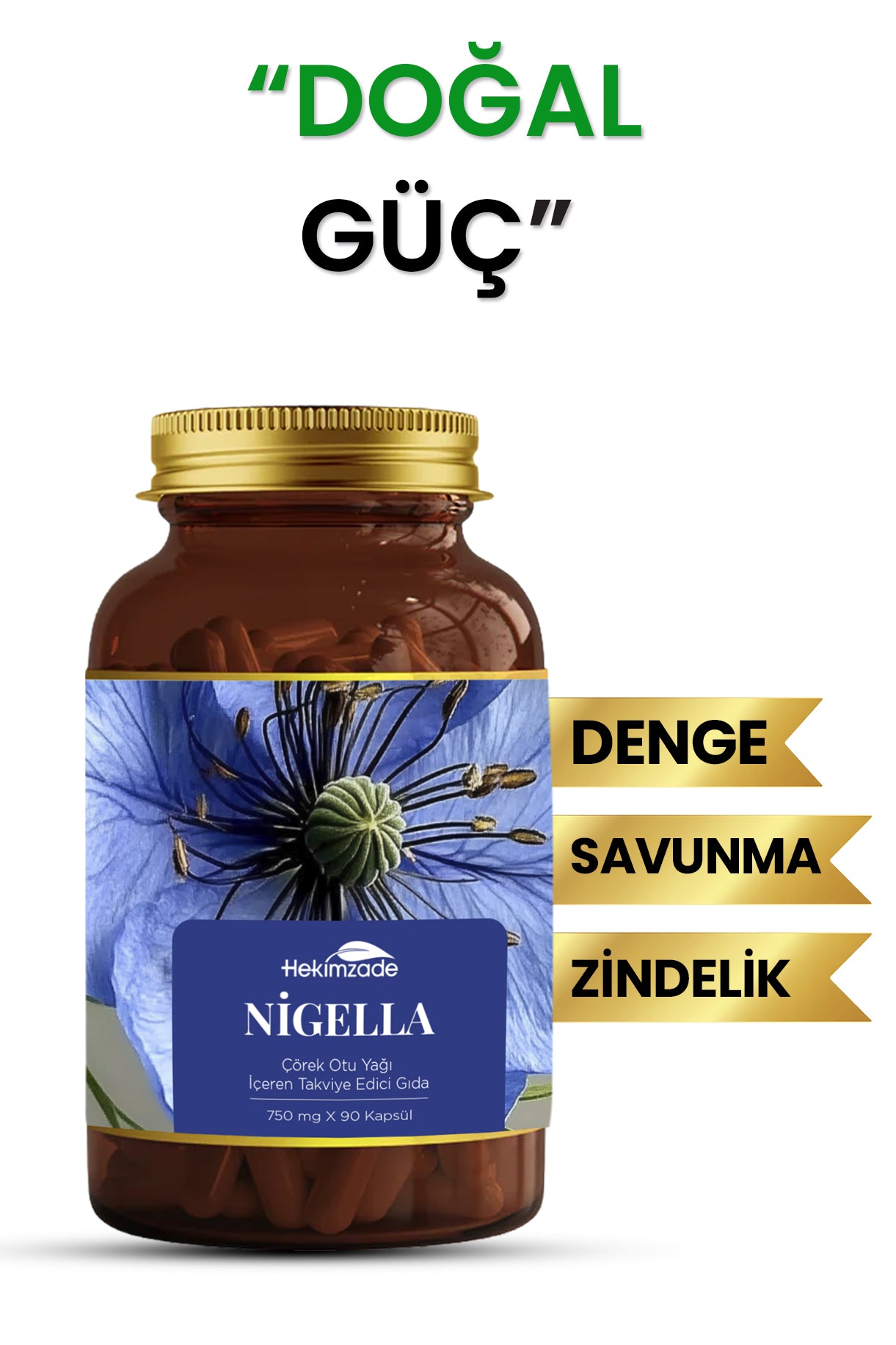 NİGELLA Ç.O. 90 KAPSÜL SOFT JEL 750mg - Çörek Otu Yağı İçeren Takviye Edici Gıda