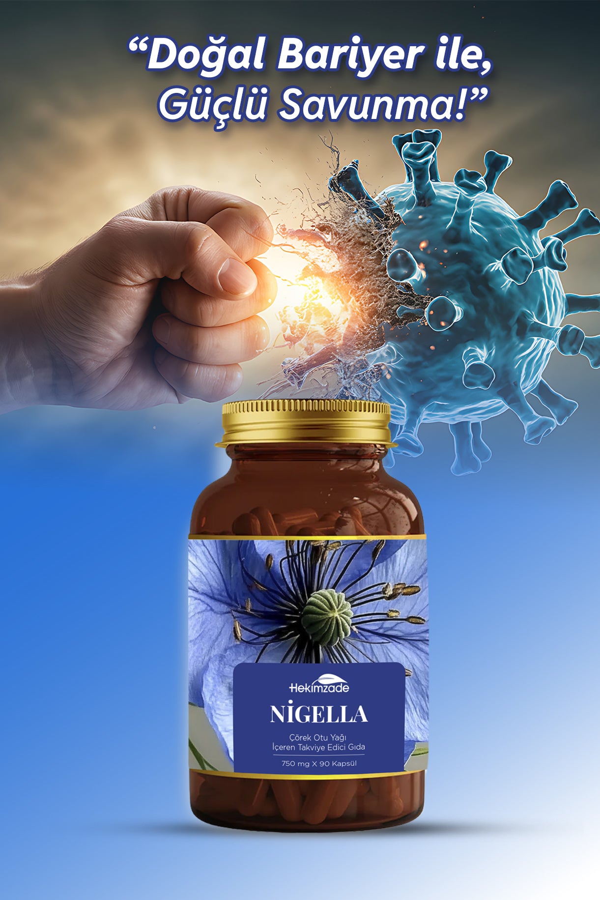 NİGELLA Çörek Otu 90 Kapsül 750mg - Takviye Edici Gıda