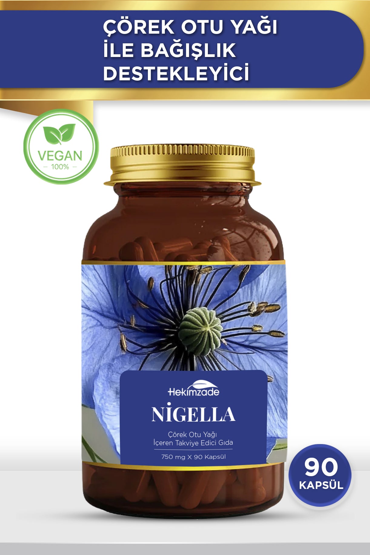 NİGELLA Ç.O. 90 KAPSÜL SOFT JEL 750mg - Çörek Otu Yağı İçeren Takviye Edici Gıda