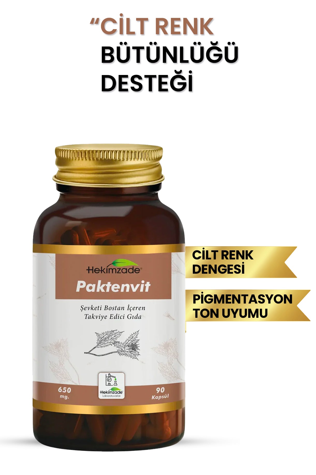 PAKTENVİT 90 KAPSÜL 650mg - مكمل غذائي يحتوي على عشبة الشوك المبارك