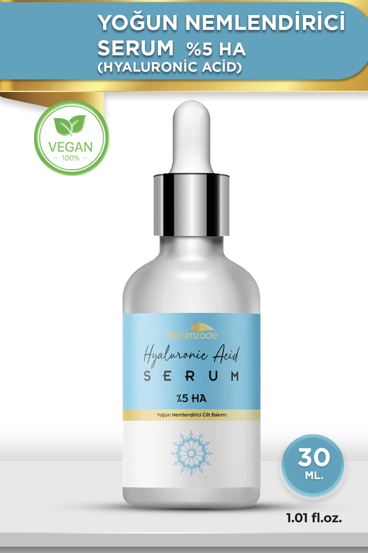 YOĞUN NEMLENDİRİCİ (HYALURONİC ACİD) SERUM %5 HA 30 ML – Hekimzade