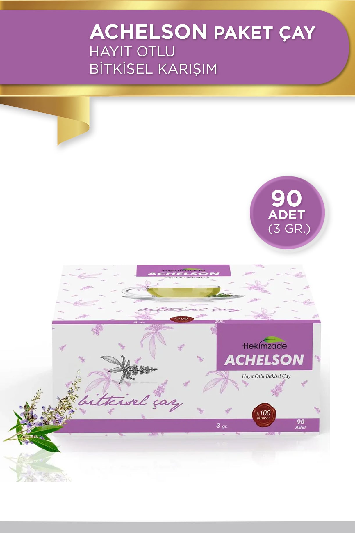 ACHELSON PAKET ÇAY - Hayıt Otlu Bitkisel Karışım 60 Adet (3gr)