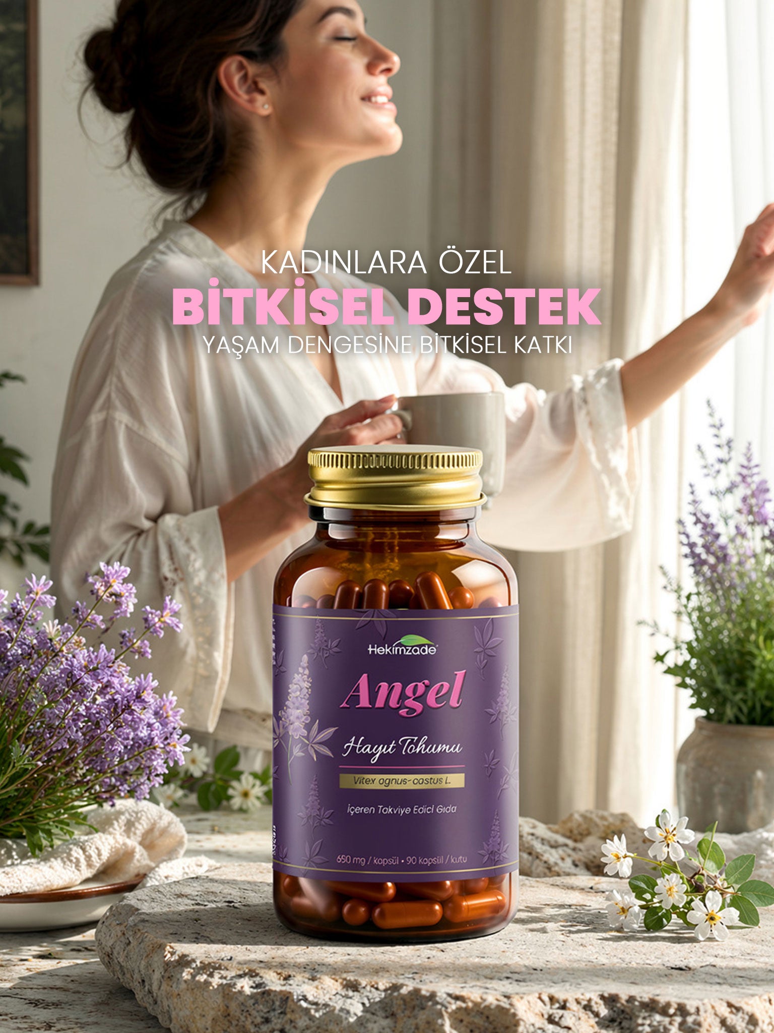 ANGEL 90 KAPSÜL 650mg - Civanperçemi İçeren Takviye Edici Gıda