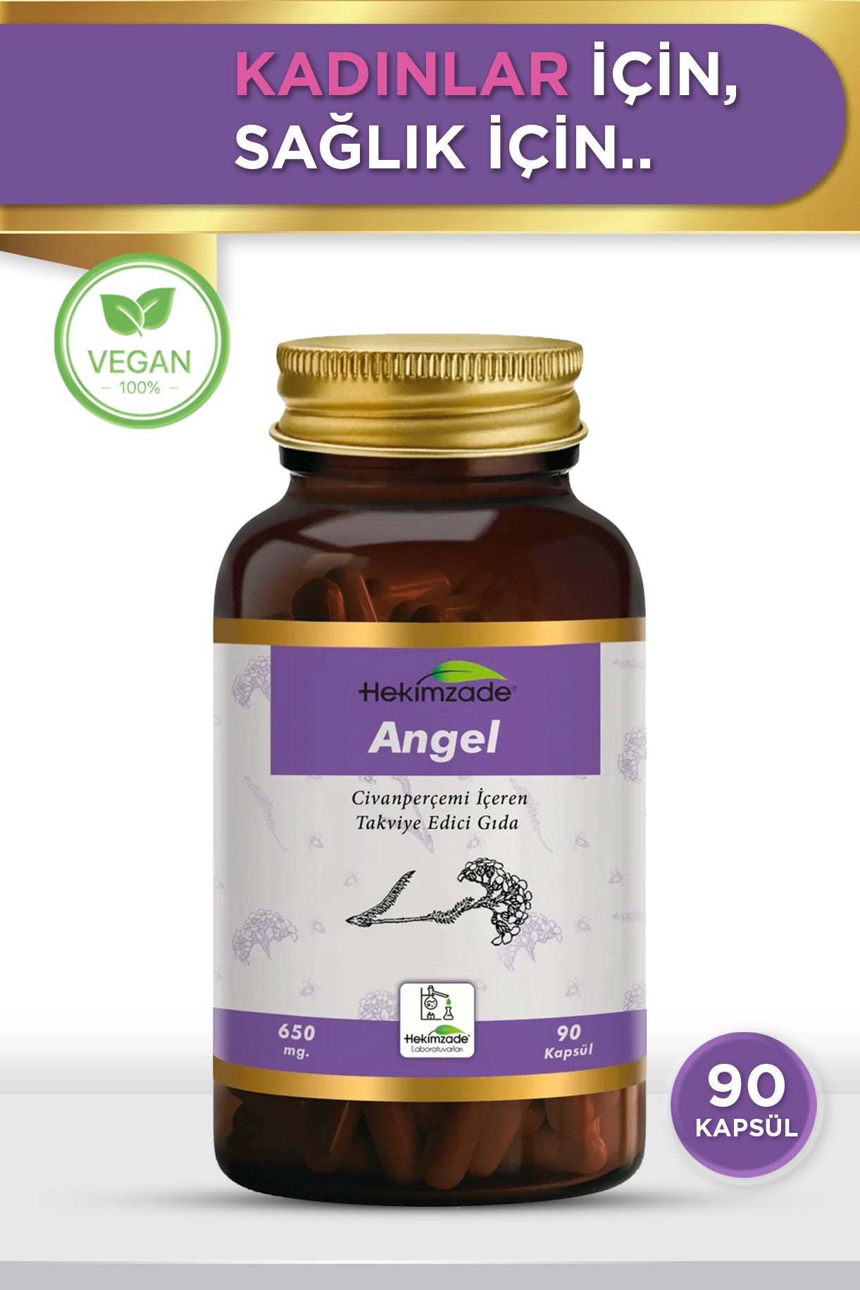 ANGEL 90 CAPSULES 650mg - Food Supplement Containing Yarrow