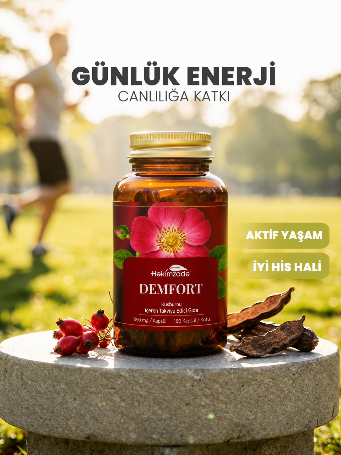DEMFORT 180 KAPSÜL 850mg - Keçiboynuzu İçeren Takviye Edici Gıda