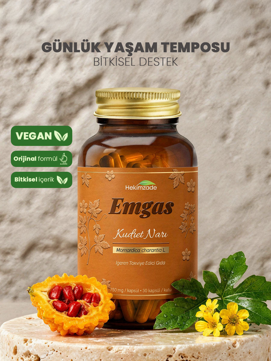 EMGAS 90 KAPSÜL 750mg - Kudret Narı İçeren Takviye Edici Gıda
