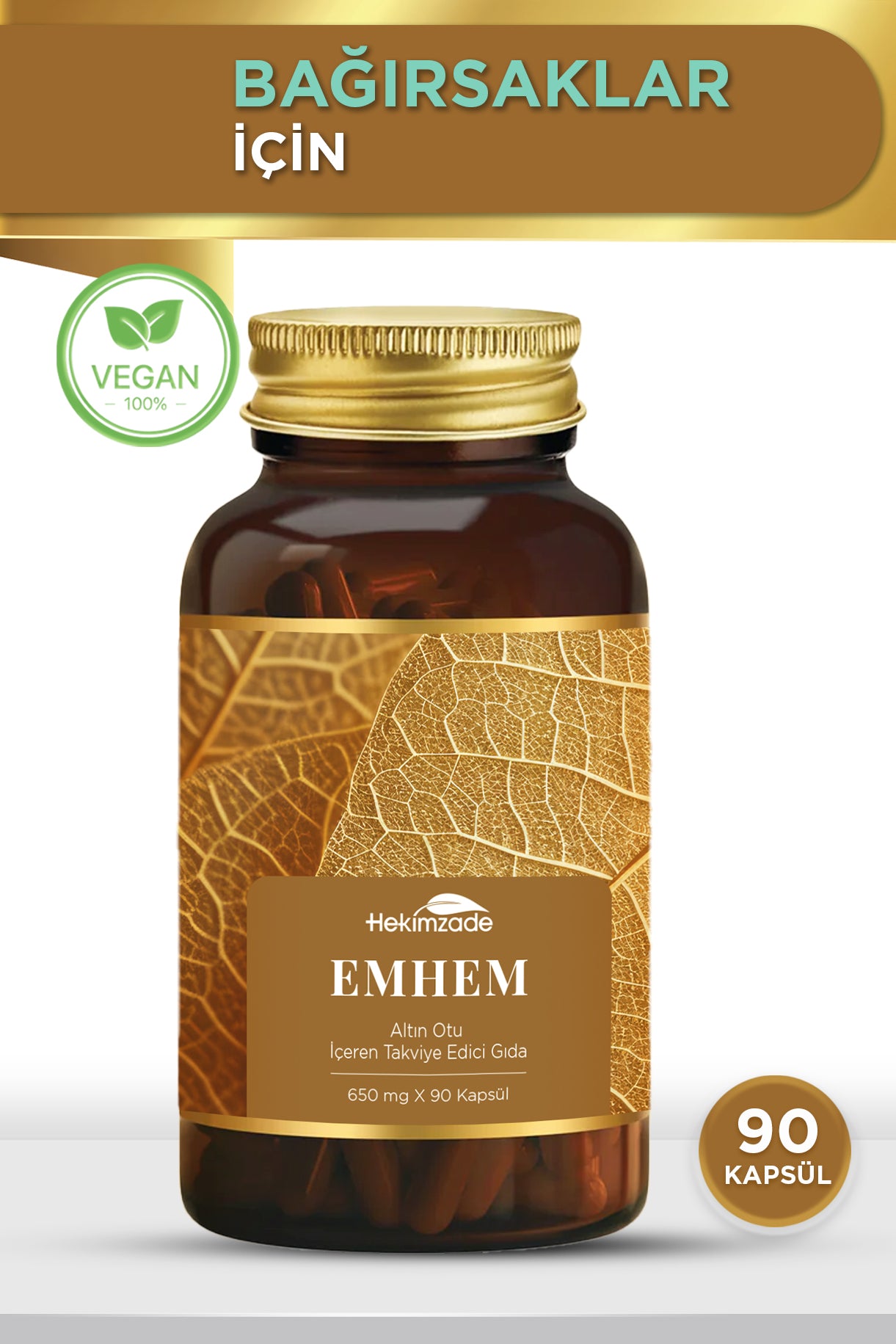 EMHEM 90 CAPSULES 650mg - Food Supplement Containing Golden Herb