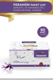 FERAHSİN PACKAGE TEA - Herbal Mixture Containing Ginger and Black Head Herb 90 Pieces (3gr)