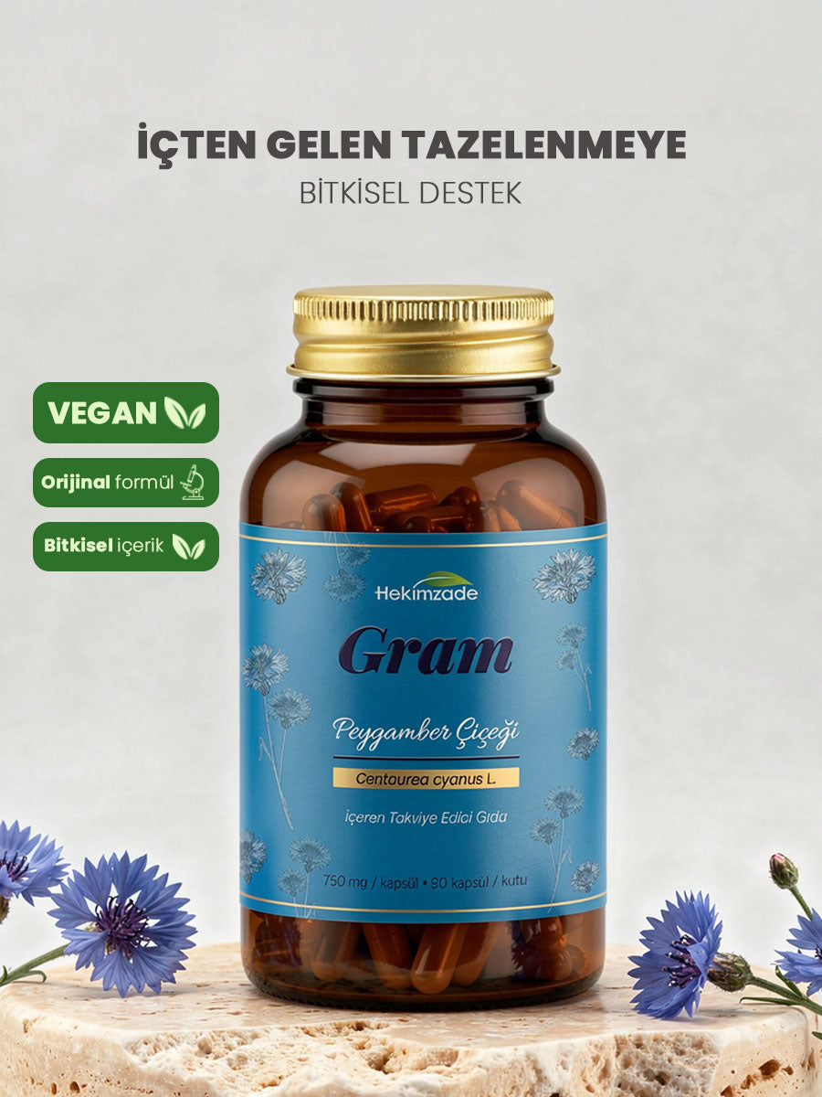 GRAM / 90 KAPSÜL 750mg - Peygamber Çiçeği İçeren Takviye Edici Gıda
