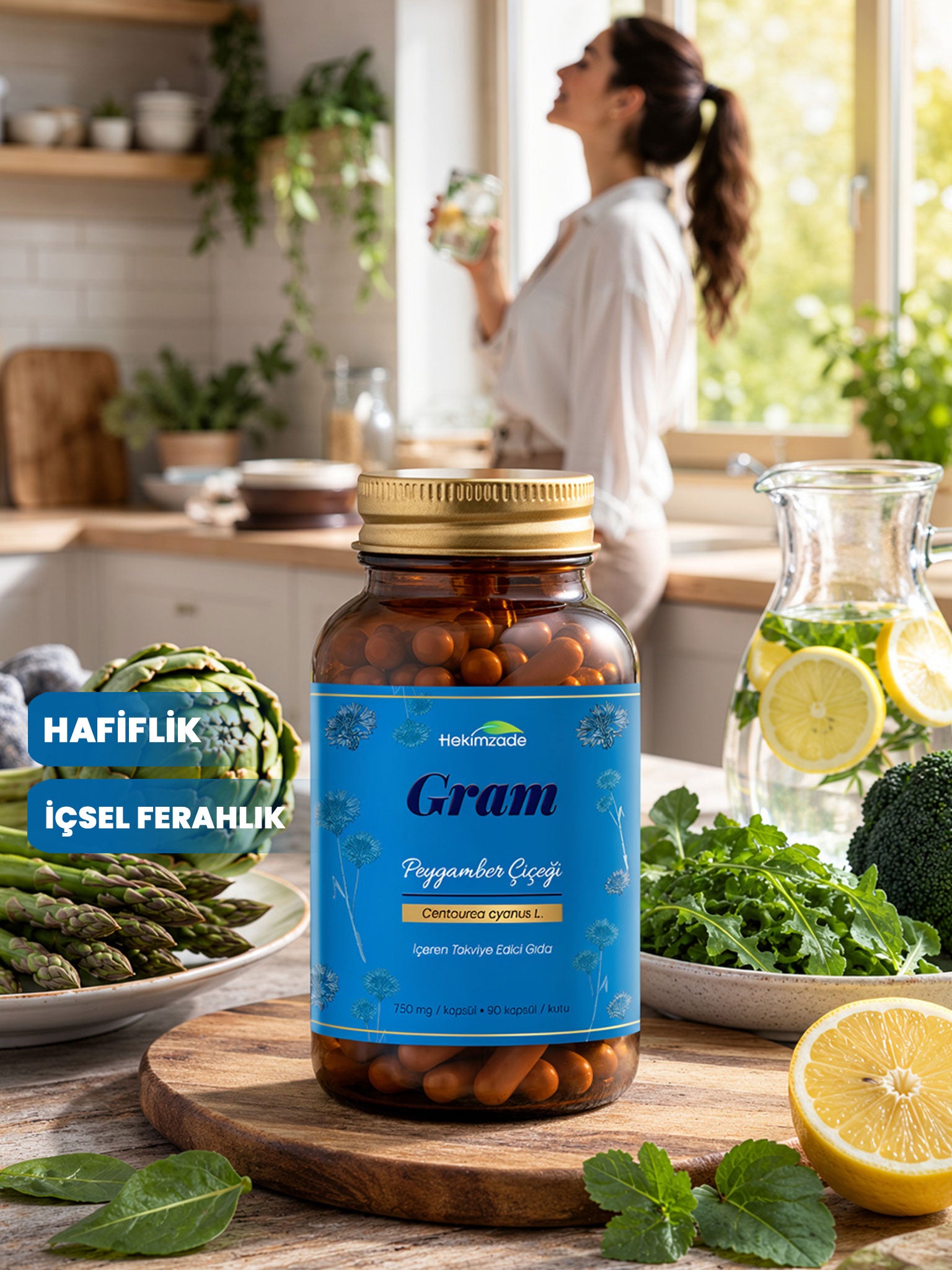 GRAM / 90 KAPSÜL 750mg - Peygamber Çiçeği İçeren Takviye Edici Gıda