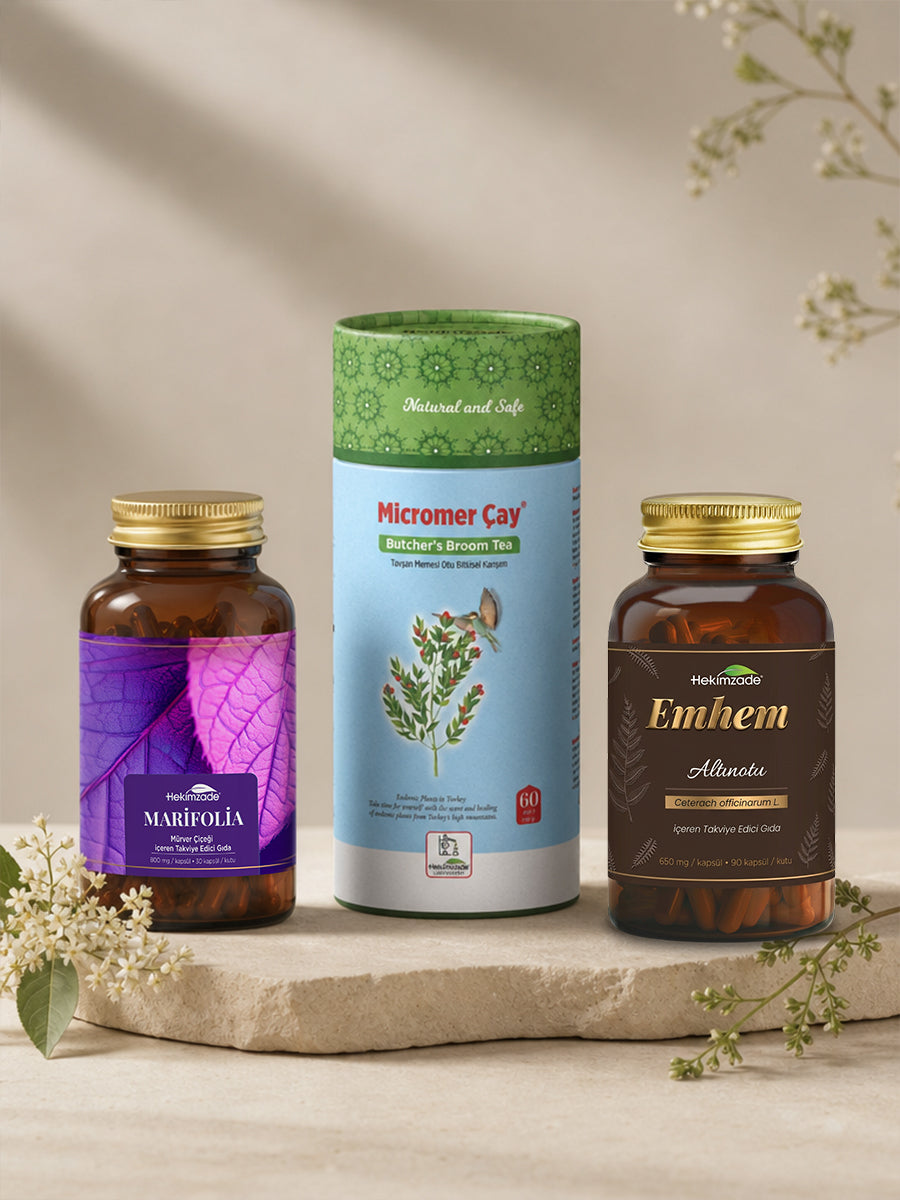 Günlük Destek Seti - Micromer Çay & Emhem 90 Kapsül & Marifolia 30 Kapsül