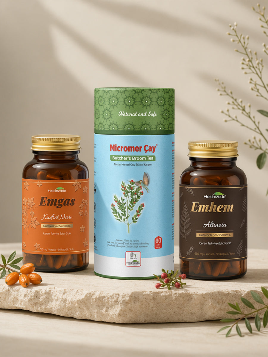 Günlük Konfor Seti - EMHEM 90 KAPSÜL & EMGAS 90 KAPSÜL & Micromer Paket Çay