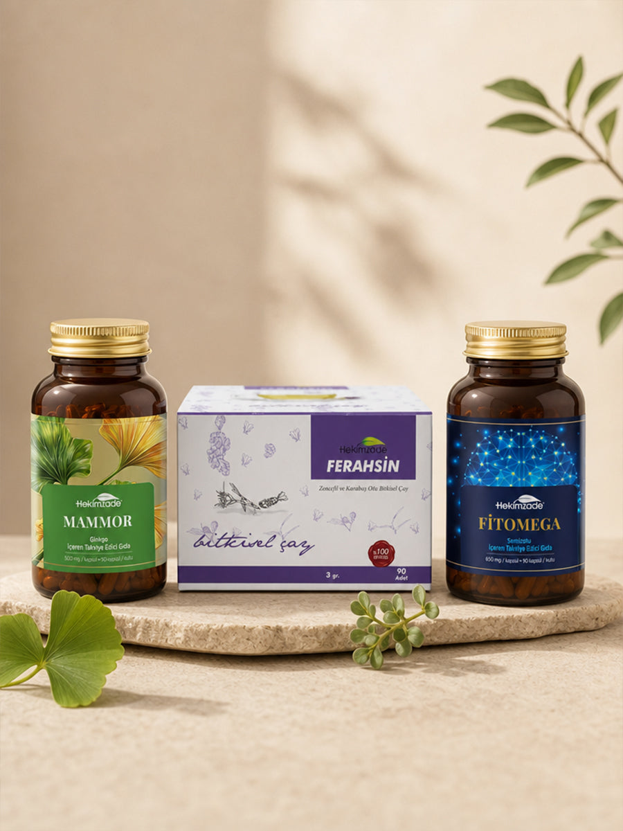 Günlük Odak Seti - FERAHSİN PAKET ÇAY & MAMMOR 90 KAPSÜL & Fit Omega SOFTJELL KAPSÜL