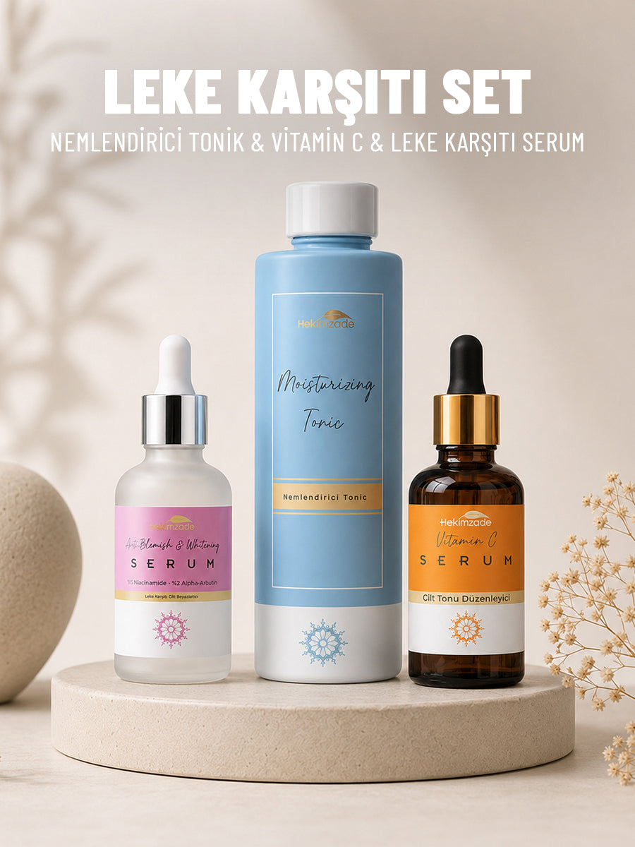 Leke Karşıtı Set - Nemlendirici Tonik & Vitamin C & Leke Karşıtı Serum