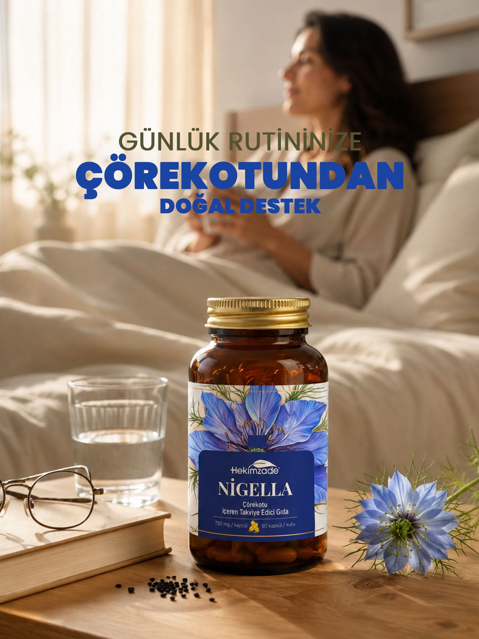 NİGELLA Çörek Otu 90 Kapsül 750mg - Takviye Edici Gıda