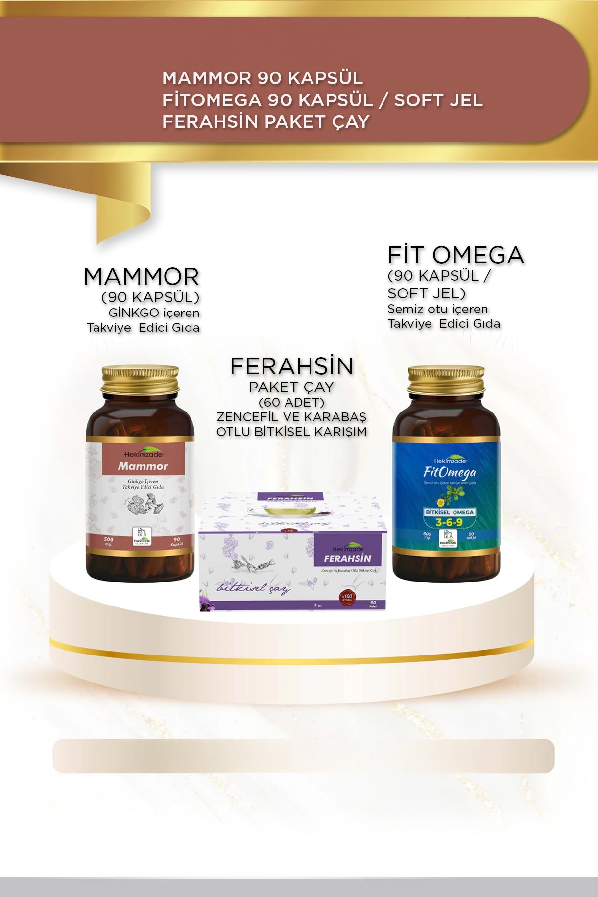 Günlük Odak Seti - FERAHSİN PAKET ÇAY & MAMMOR 90 KAPSÜL & Fit Omega SOFTJELL KAPSÜL