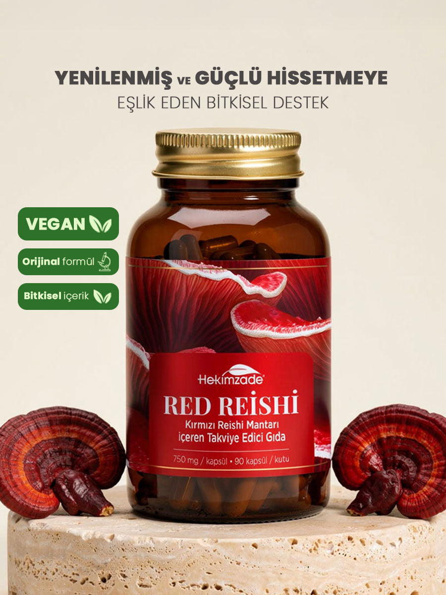 RED REİSHİ 90 KAPSÜL 750mg - Kırmızı Reishi Mantarı İçeren Takviye Edici Gıda