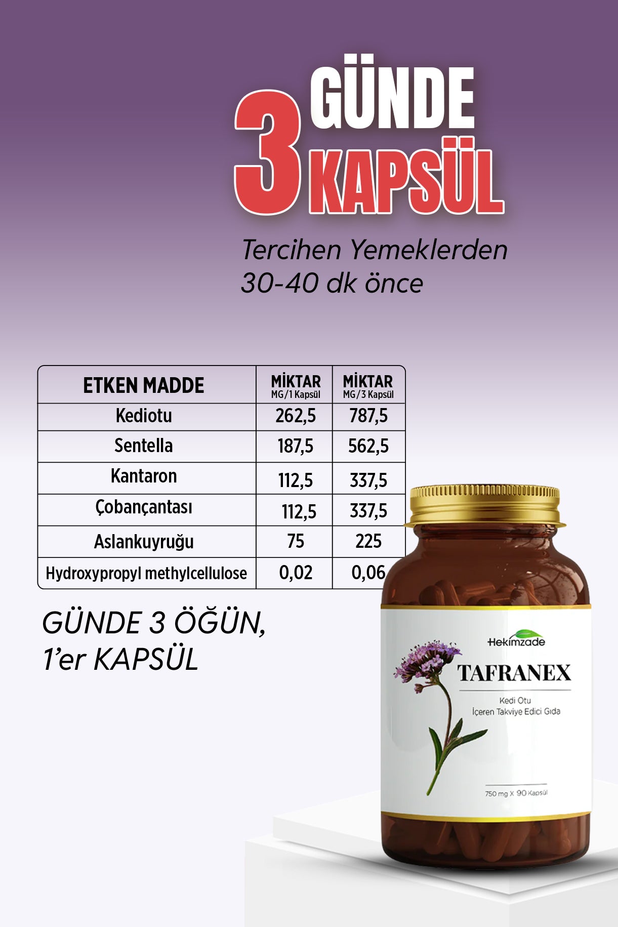 TAFRANEX 90 KAPSÜL 750mg - مكمل غذائي يحتوي على الناردين